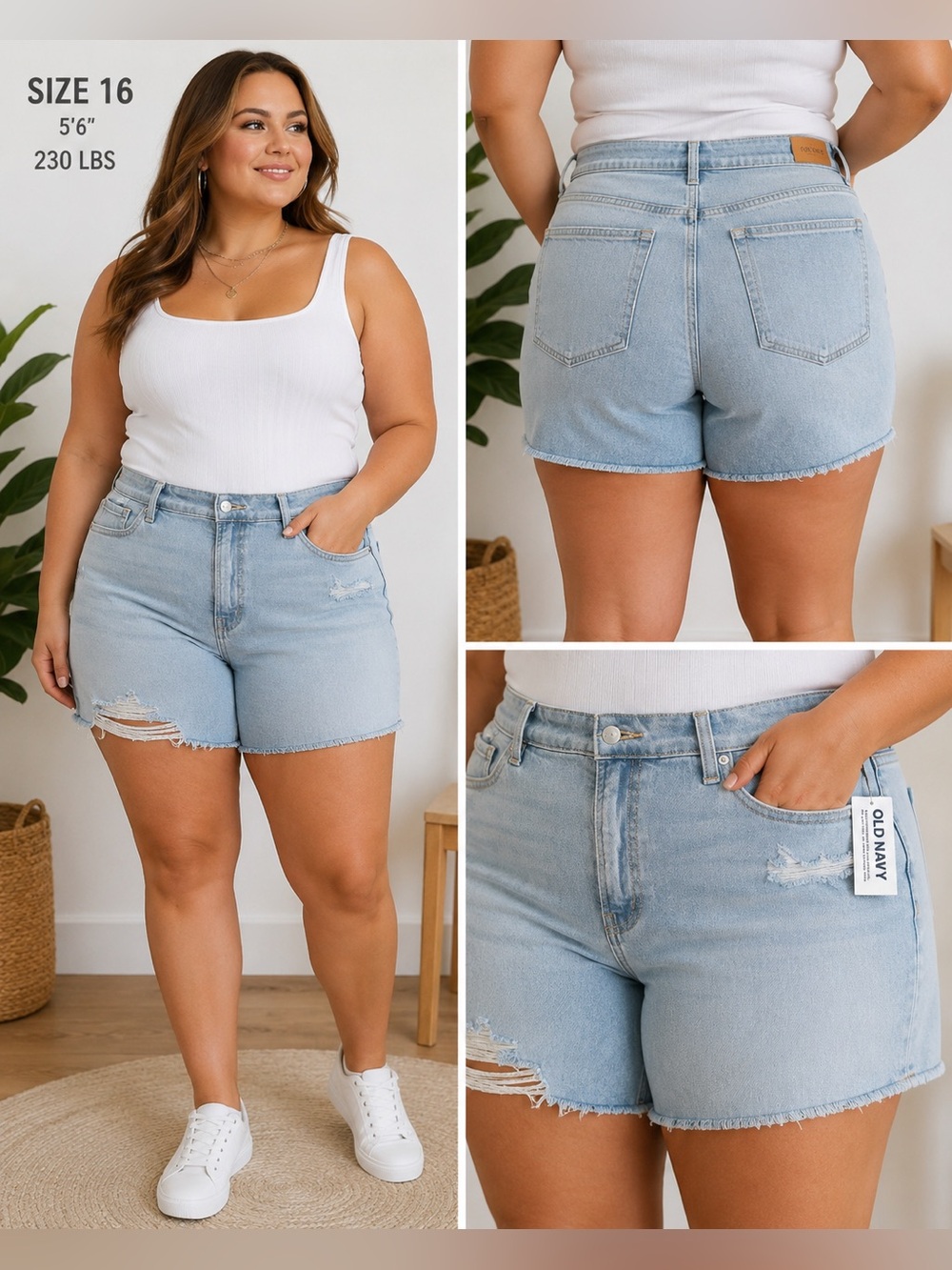 Old Navy High-Rise OG Straight Denim Shorts – Size 16 NWT 💙